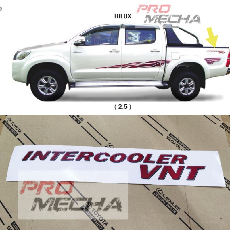 Original Toyota Hilux Vigo Body Sticker Intercooler Vnt Rear Side