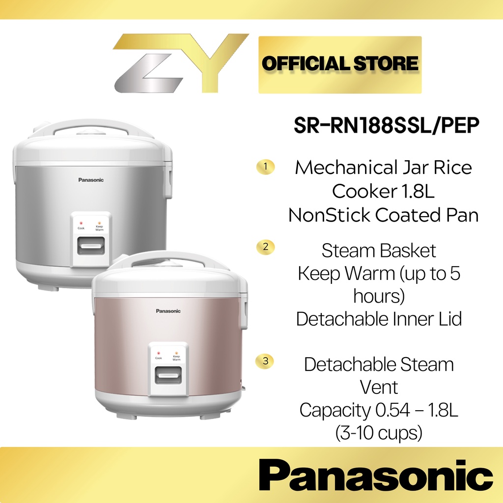 Panasonic Mechanical Jar Rice Cooker 1 8L SR RN188 RANDOM COLOUR