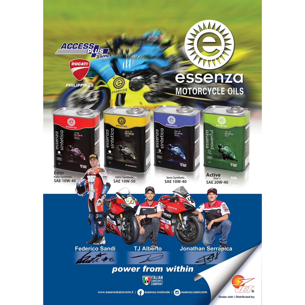 Essenza Motorcycle Sintetica Oil Minyak Hitam Motor 4T XR SAE 10W40