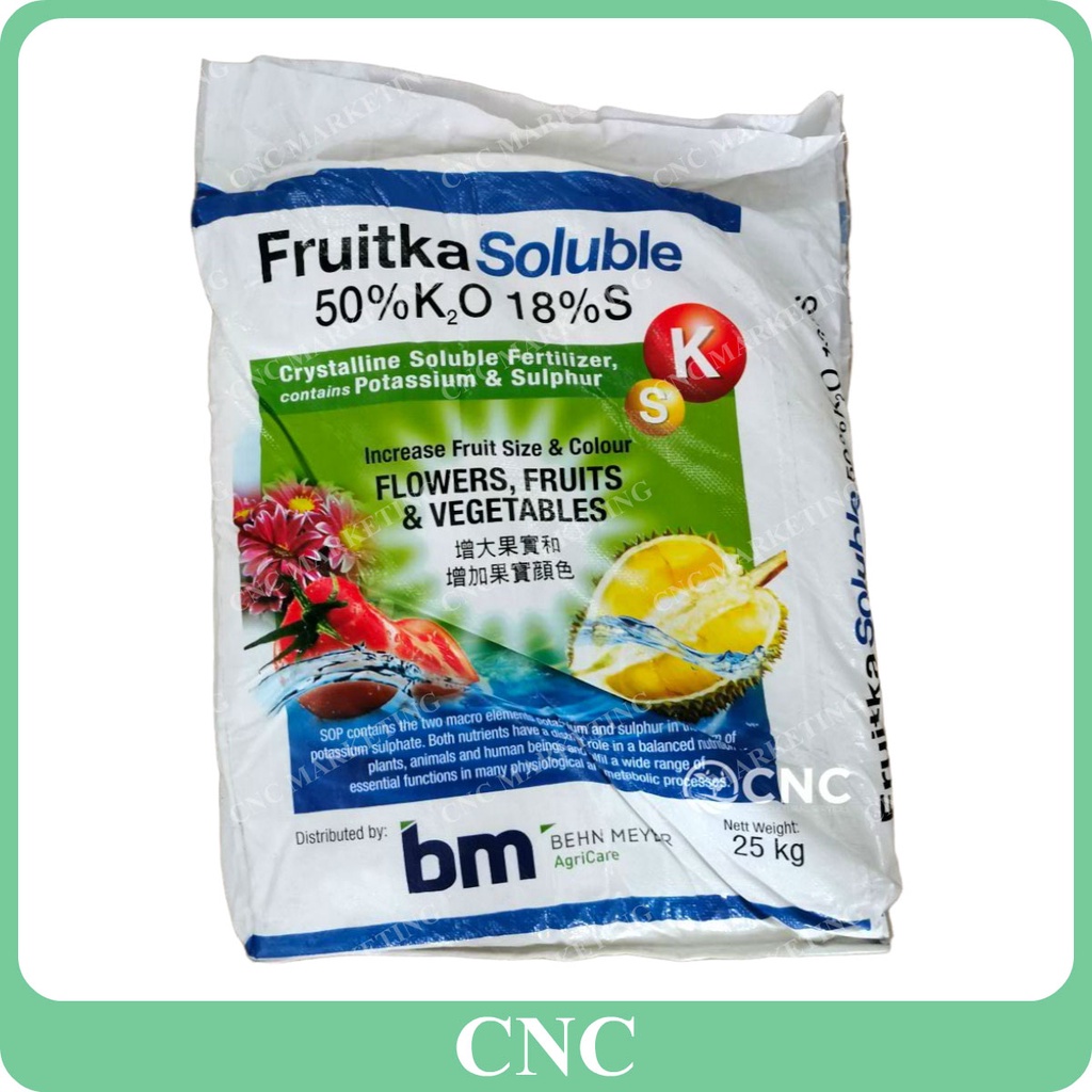 25KG Fruitka Soluble SOP Sulphate Of Potash Potassium Baja Fertilizer