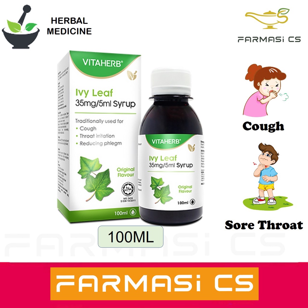 Vitaherb Ivy Leaf 35mg 5ml Cough Syrup 100ml EXP 03 2027 Sore Throat