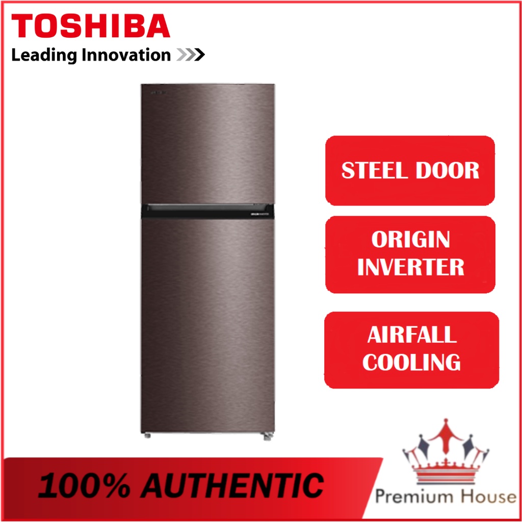 TOSHIBA 360L 2 Doors Refrigerator GR RT416WE PMY 37 AirFALL Cooling