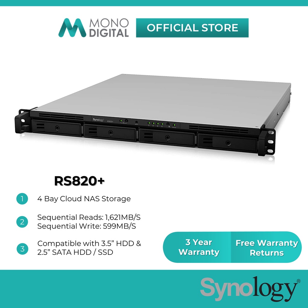 Synology Rs Nas Rackstation Bays Nas Enterprise Sata Hdd For U