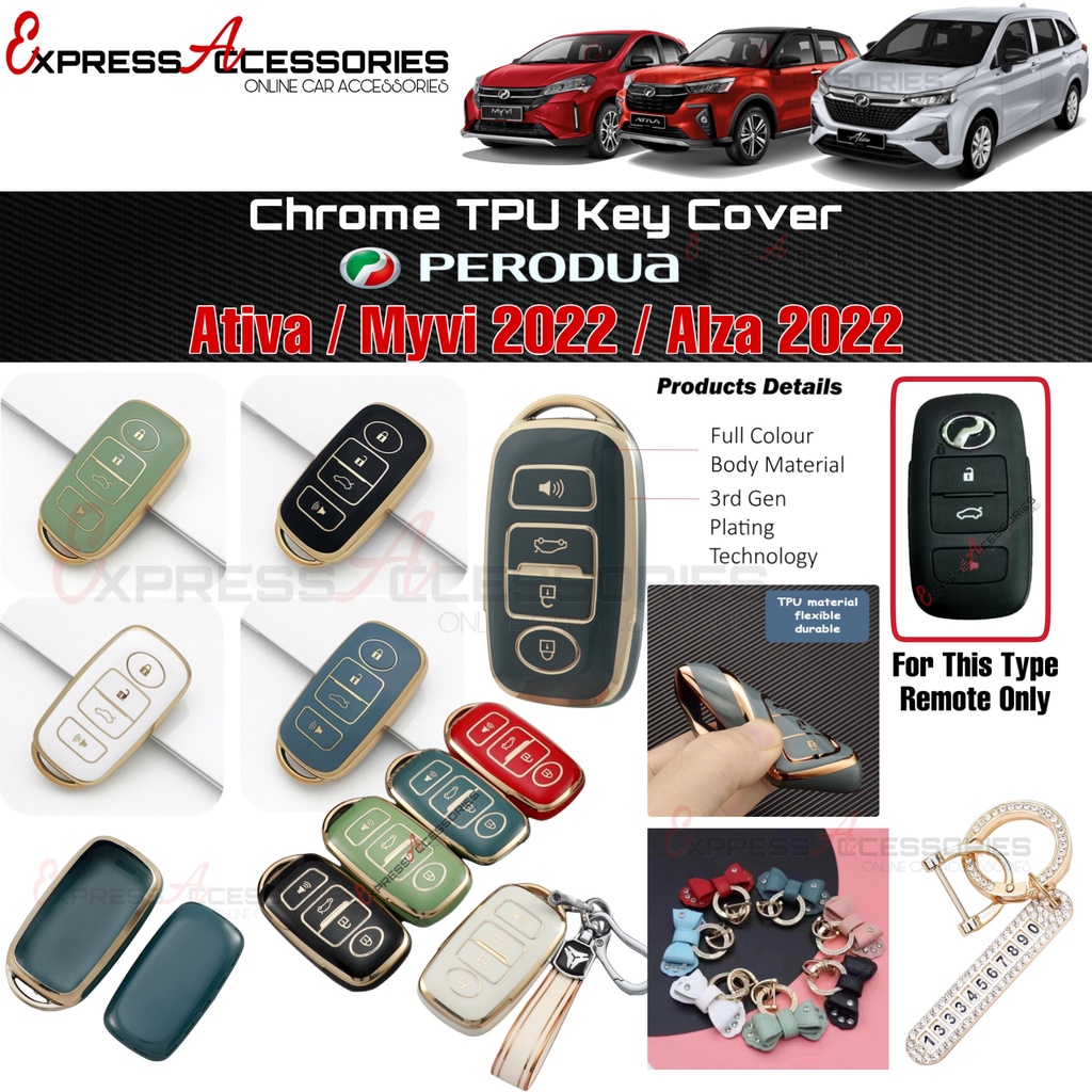 Perodua Alza 2022 Axia 2023 Ativa Myvi 2022 Car TPU Key Cover Remote