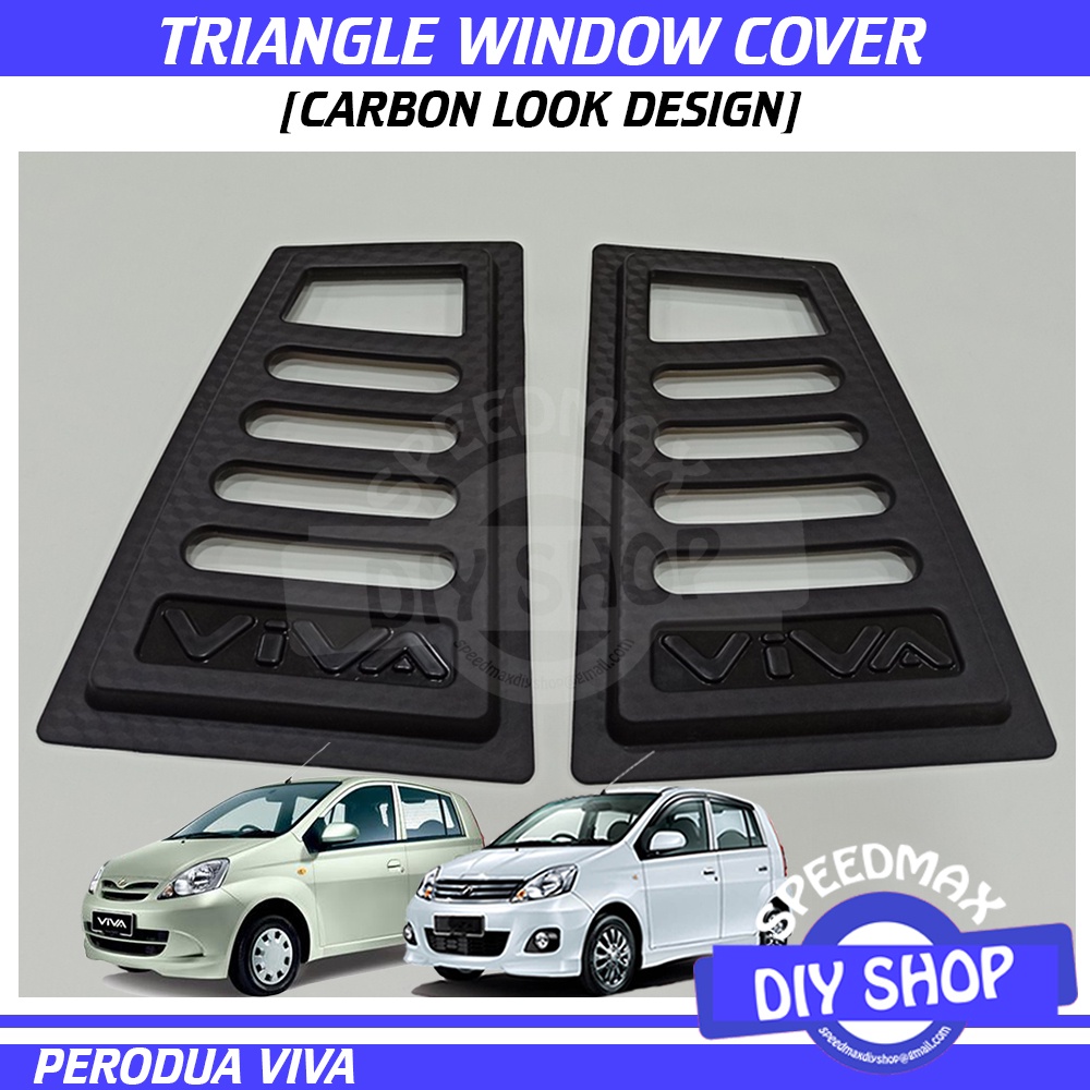 Perodua Viva Rear Side Triangle Window Cover Viva Elite Cermin Segi