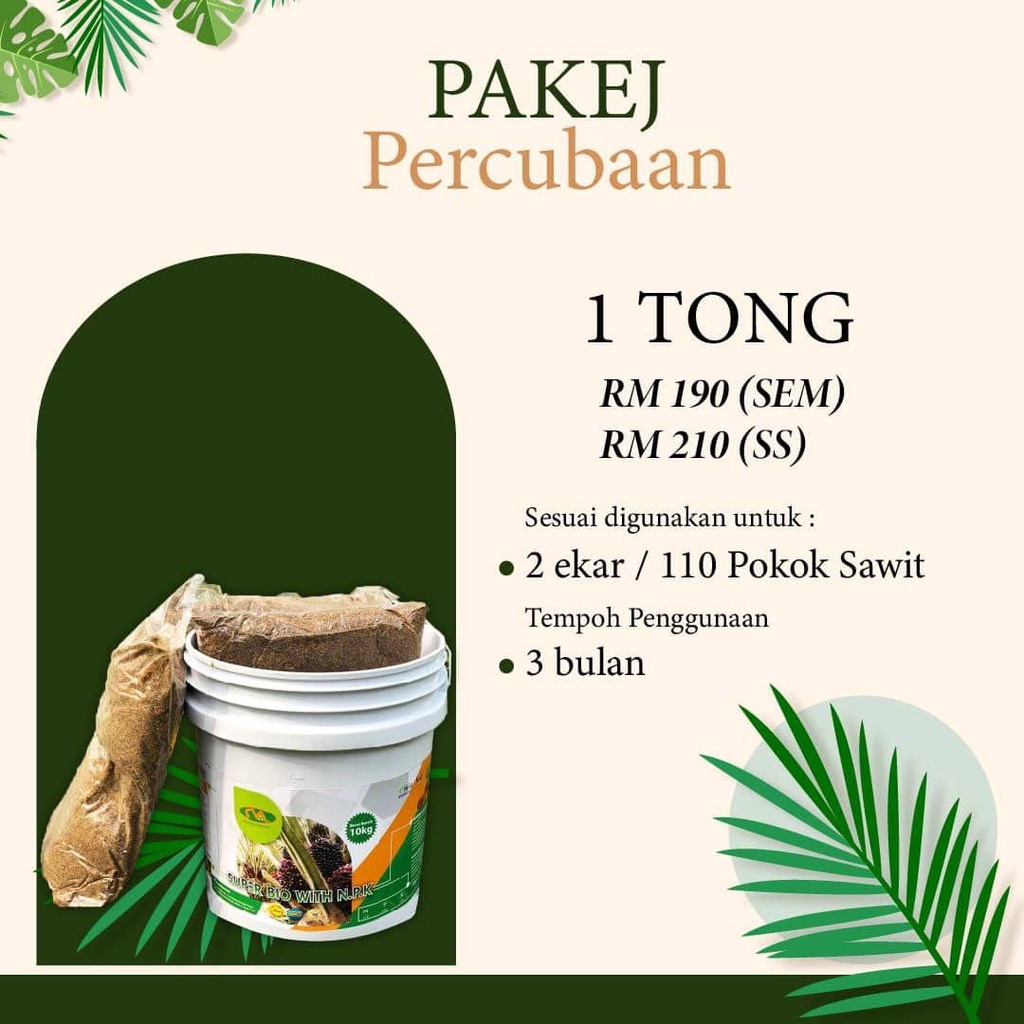 Pakej Percubaan Tong Baja Super Bio With Npk Kg Baja Sawit Buah