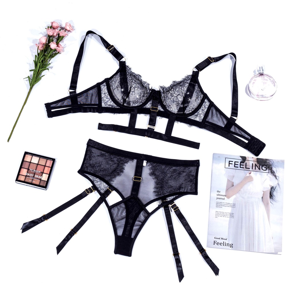 S M L XL Sexy Lingerie For Women Lace Bra And Panty Set Perspective Sex