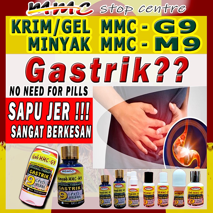 GEL MMC G9 MINYAK MMC M9 ORIGINAL TERAPI GASTRIK PENAWAR UBAT PIL