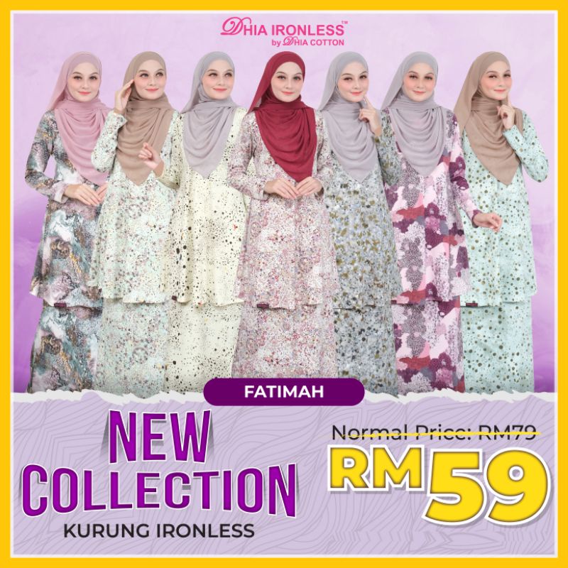 BAJU KURUNG FATIMAH IRONLESS SAIZ XS 10XL DHIA IRONLESS Shopee Malaysia