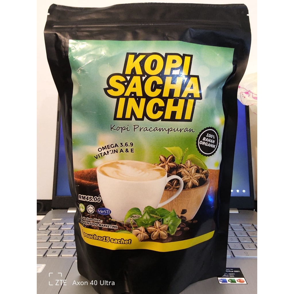 SACHA INCHI STEVIA KOPI COFFEE PRACAMPUR 15 SACHET READY STOCK