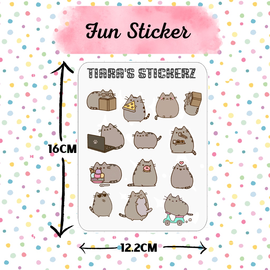 Pusheen Cat Sticker Waterproof Shopee Malaysia