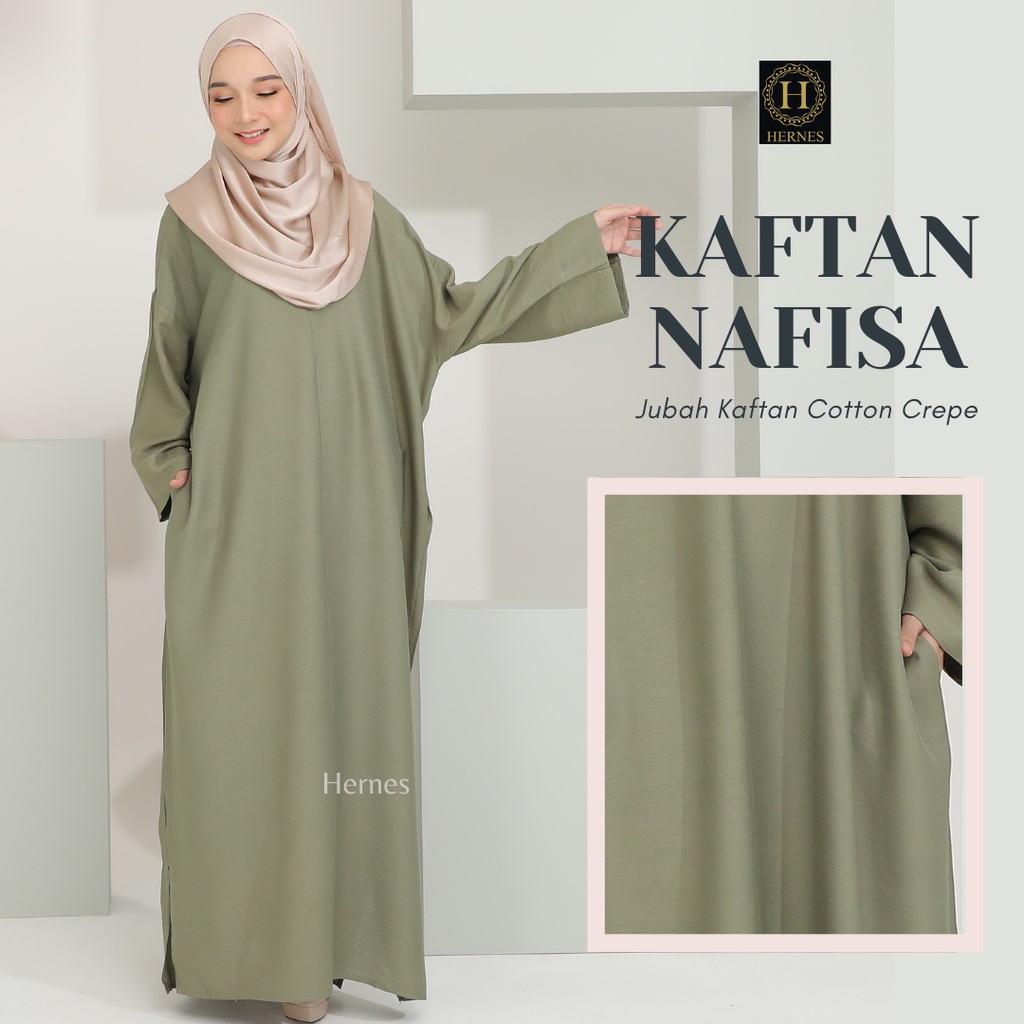 Hernes Jubah Kaftan Nafisa Kaftan Viral Kaftan Lengan Panjang Kaftan