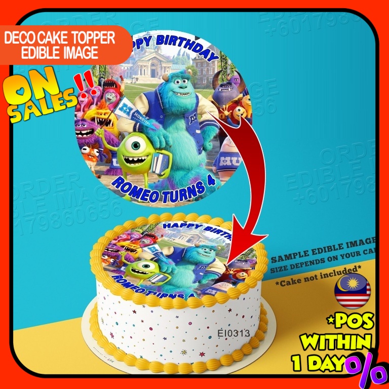 Printing EI Monsters University Edible Image Print Cake Photo Icing