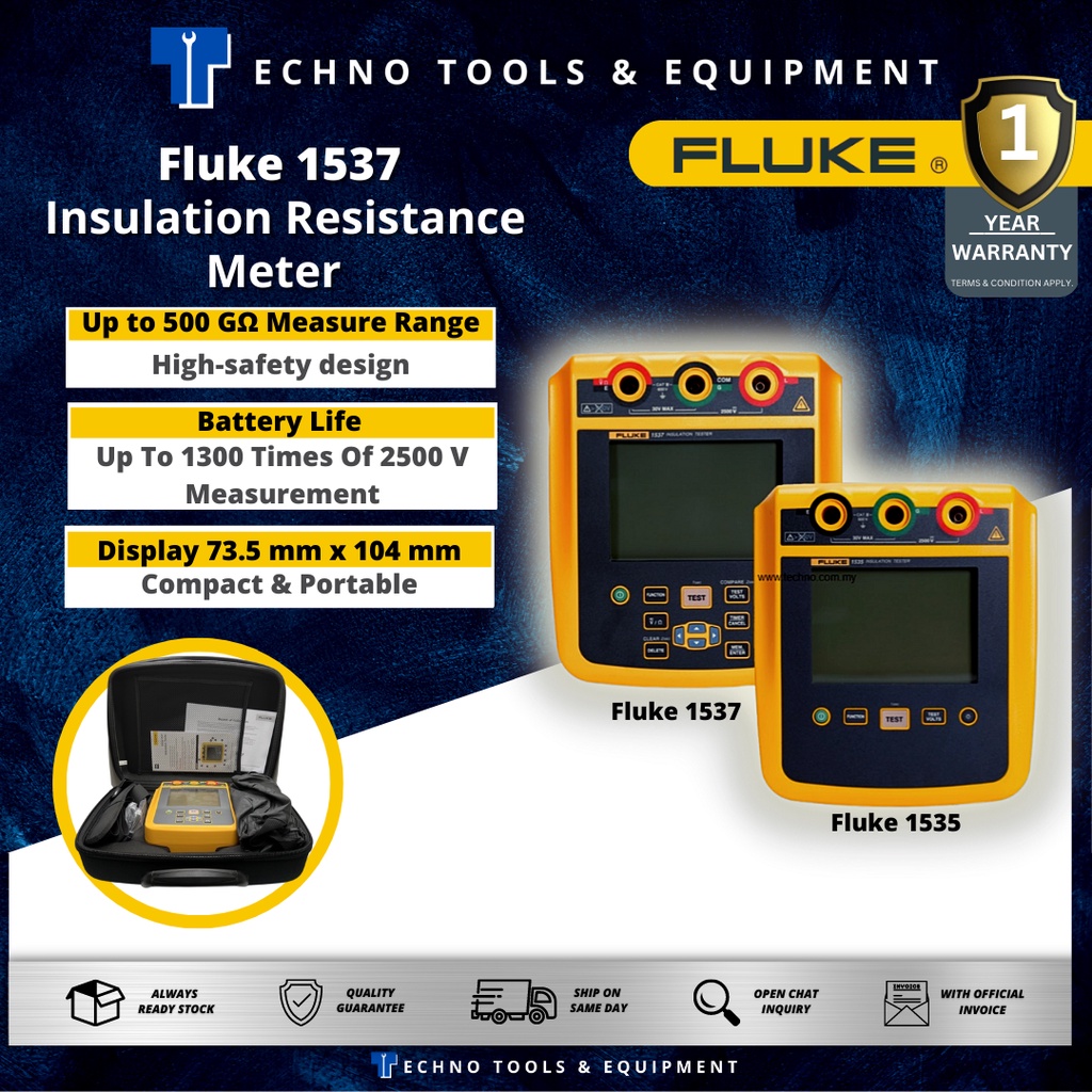 Fluke 1537 2500V Insulation Resistance Meter Digital High Voltage