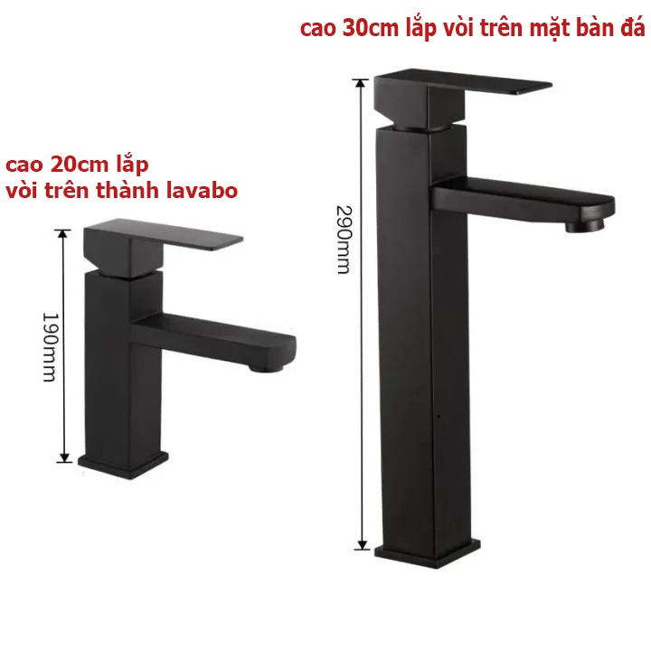 Lavabo Hot And Cold Stainless Steel 304 Faucet With Black Powder