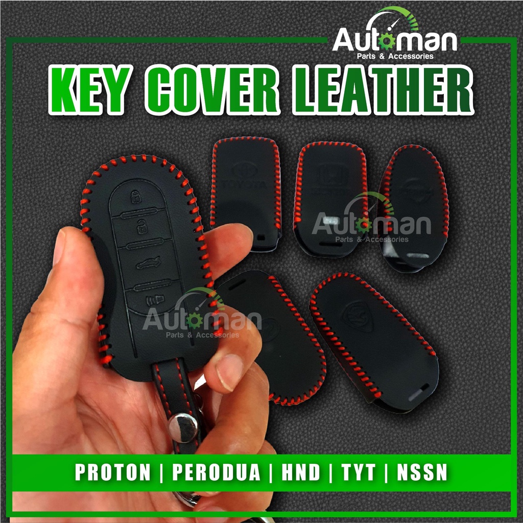 Key Cover Leather Proton Perodua Toyota Honda X70 Bezza Axia Myvi HRV