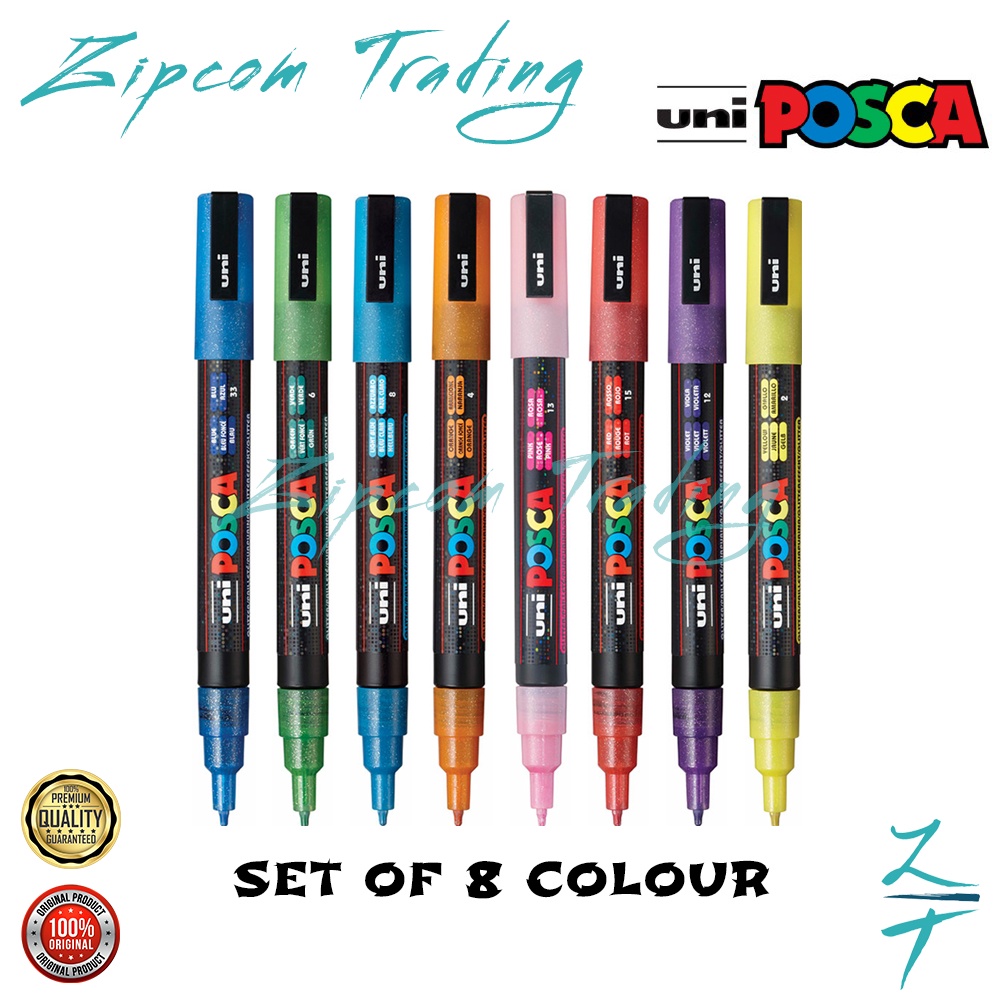 Uni Posca Water Based Marker Glitter Series Pc Ml Set Mm Mm