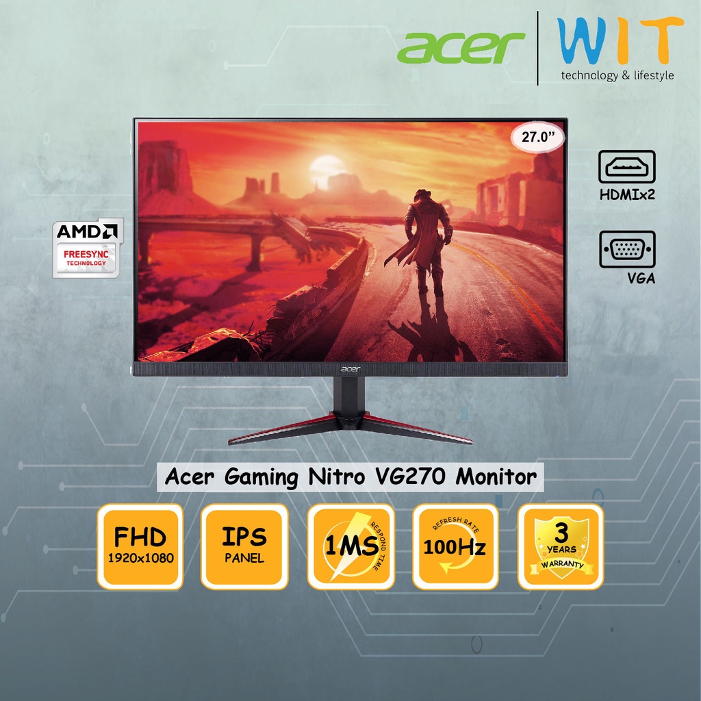 Acer Nitro Vg E Gaming Monitor Ms Hz Fhd Ips Panel