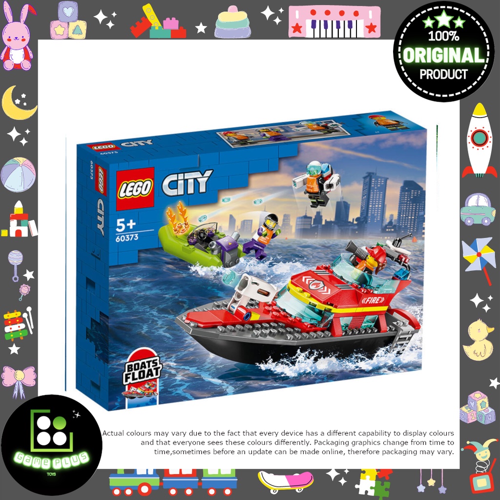 LEGO City 60373 Fire Rescue Boat Shopee Malaysia