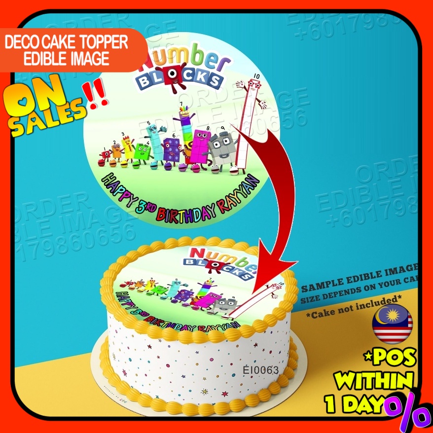 Printing Ei Number Blocks Edible Image Print Cake Photo Icing Paper