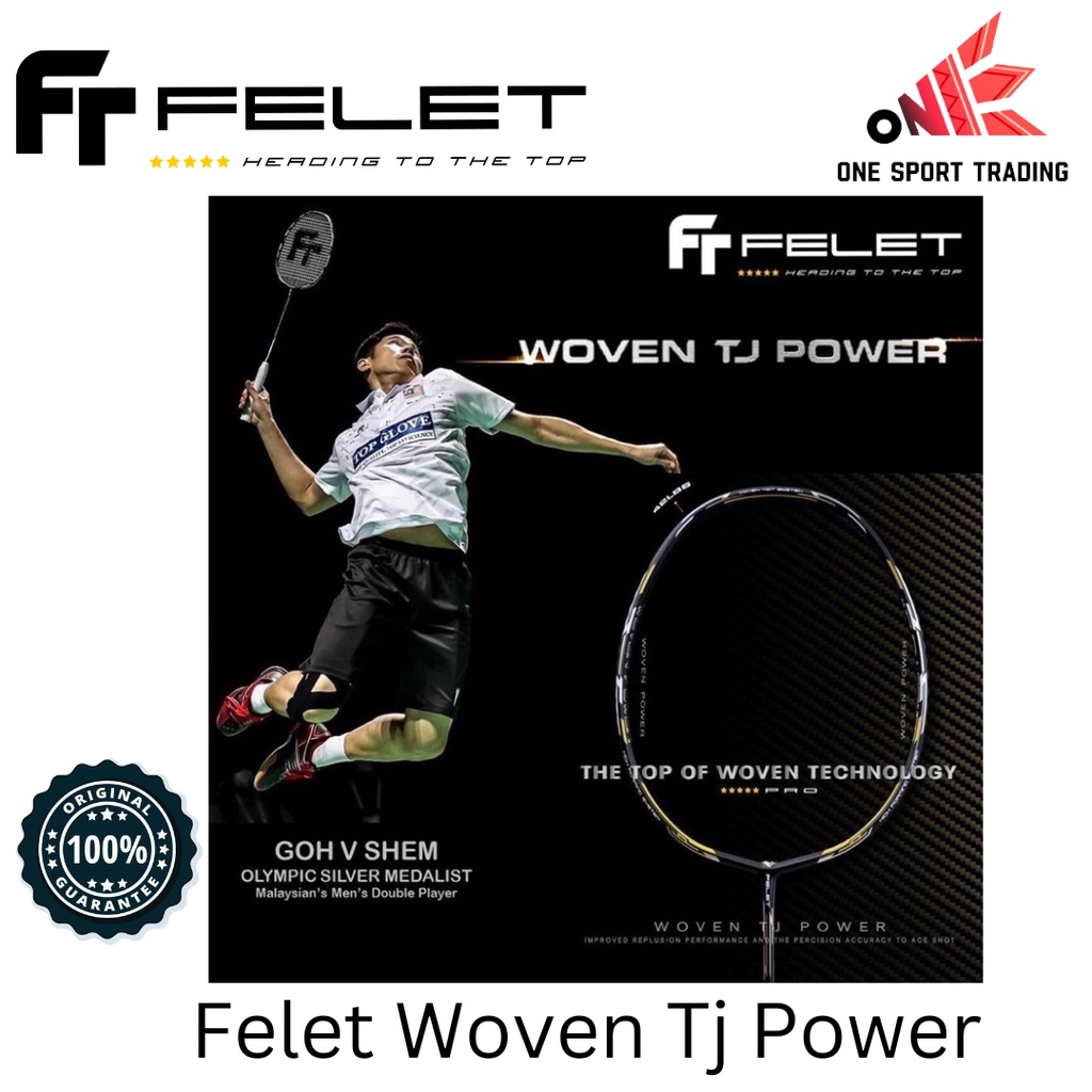 Ready Stock Felet Woven Tj Power V Used By Goh V Shem Racket Free