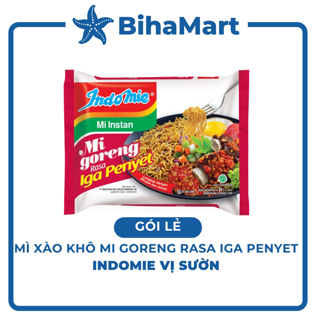 Retail Package INDOFOOD Indomie Dry Fried Noodles With Spicy Beef