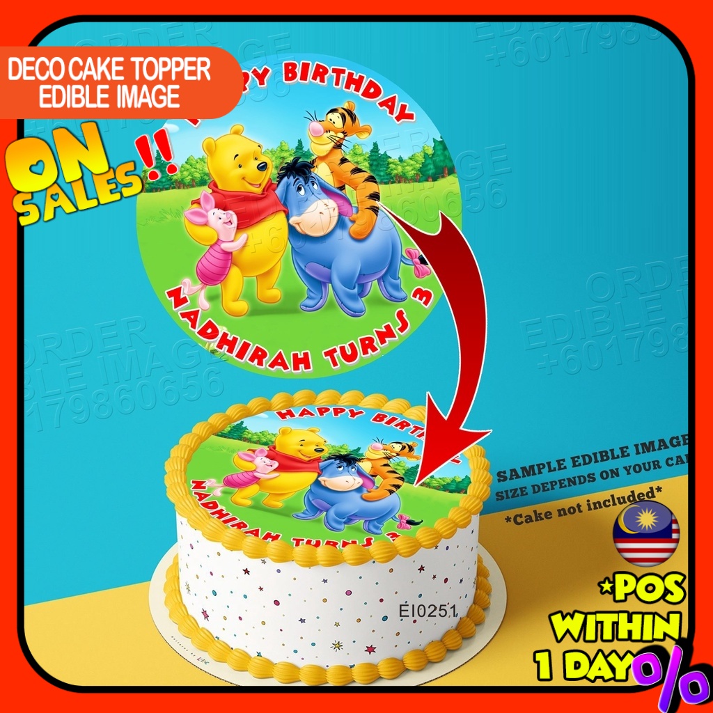 Printing Ei Winnie The Pooh Edible Image Print Cake Photo Icing Paper