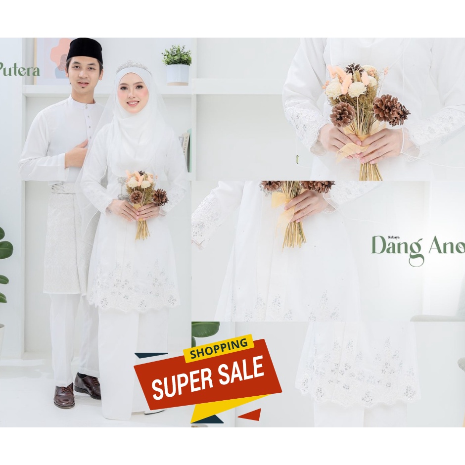 Bridal Set Baju Kebaya Dang Anom In White Nikah