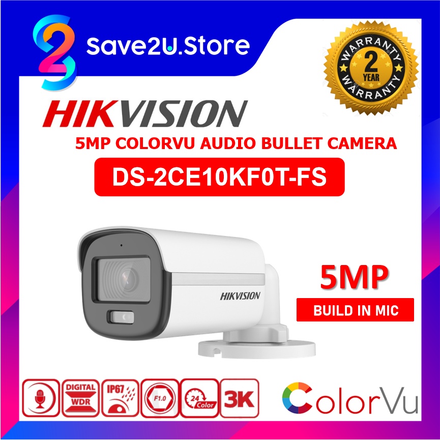 Hikvision Ds Ce Kf T Fs Mp Colorvu Full Time Colour Audio Analog K