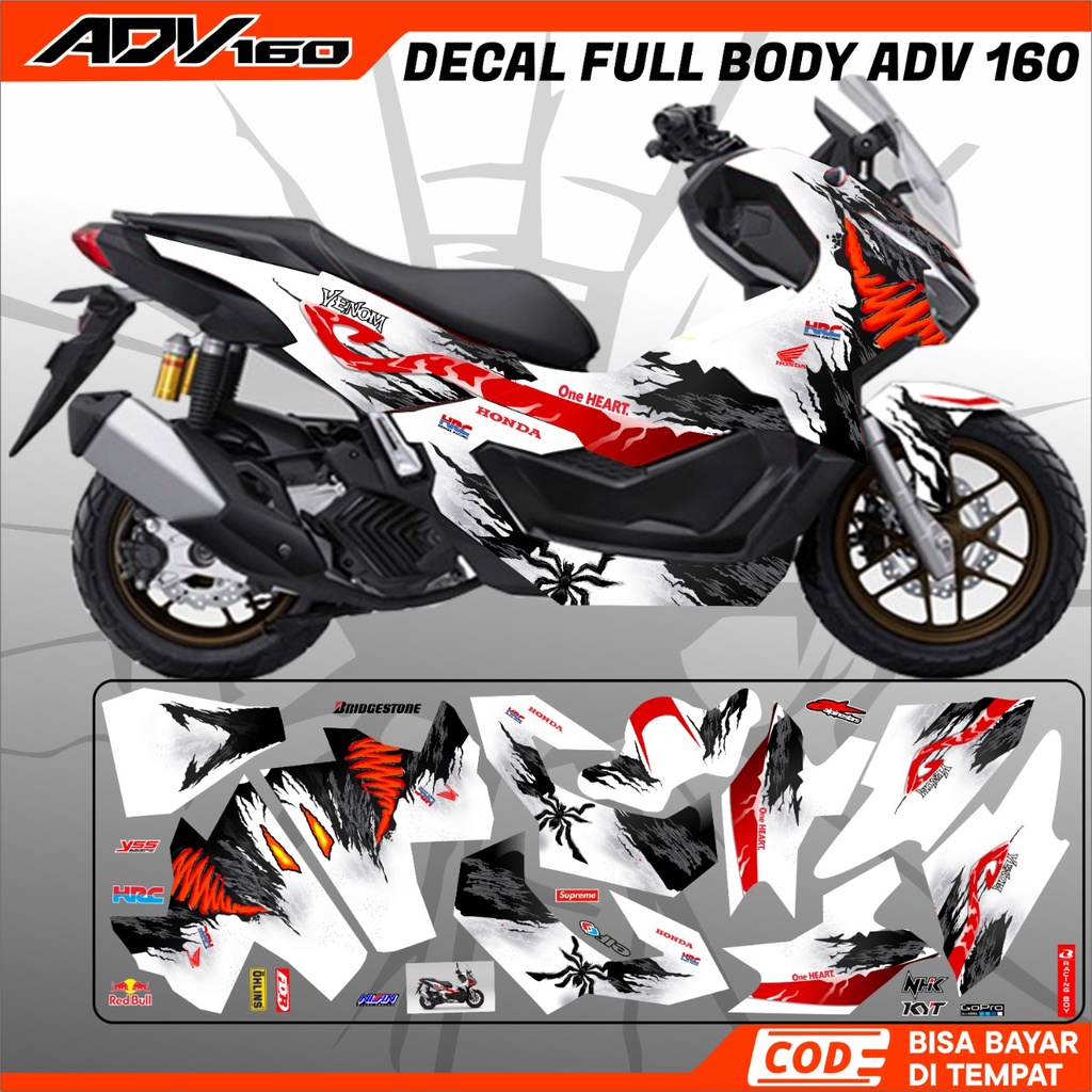 Decal Full Body Motor ADV 160 Motif VENOM Printing Full Body Motor ADV