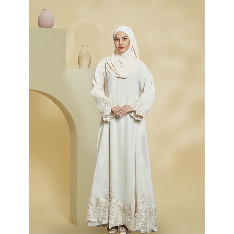 La Eryna Abaya Lace Jubah Abaya Dress Muslimah Dubai Turkey Sulam Lace