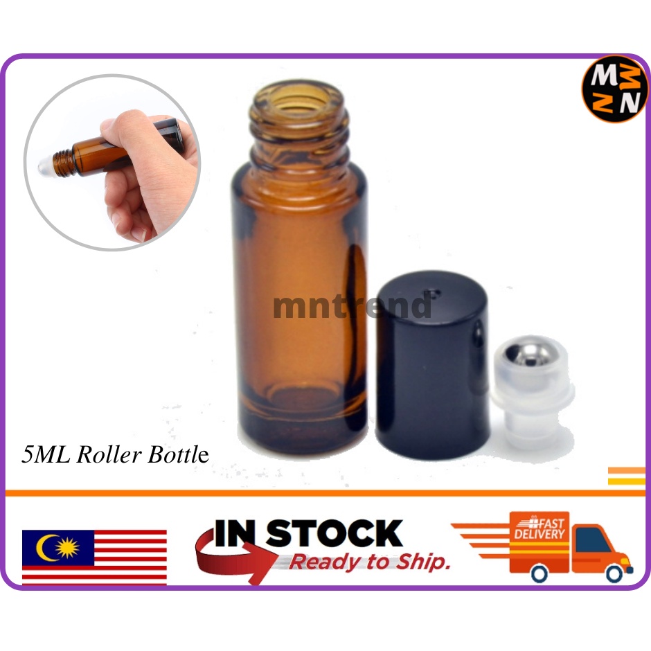 Amber Thick Glass Roller Bottle Botol 5ML 1 Bottle Essential Oil