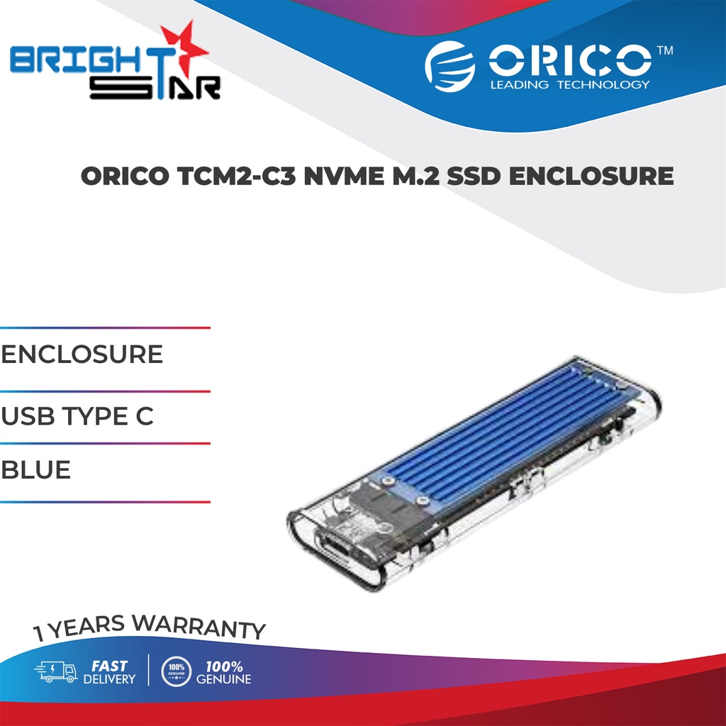 Orico Tcm C Nvme M Ssd External Enclosure Shopee Malaysia