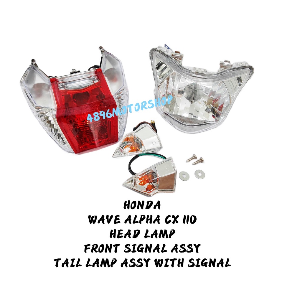 HONDA WAVE ALPHA CX 110 HEAD LAMP FRONT SIGNAL ASSY TAIL LAMP WITH