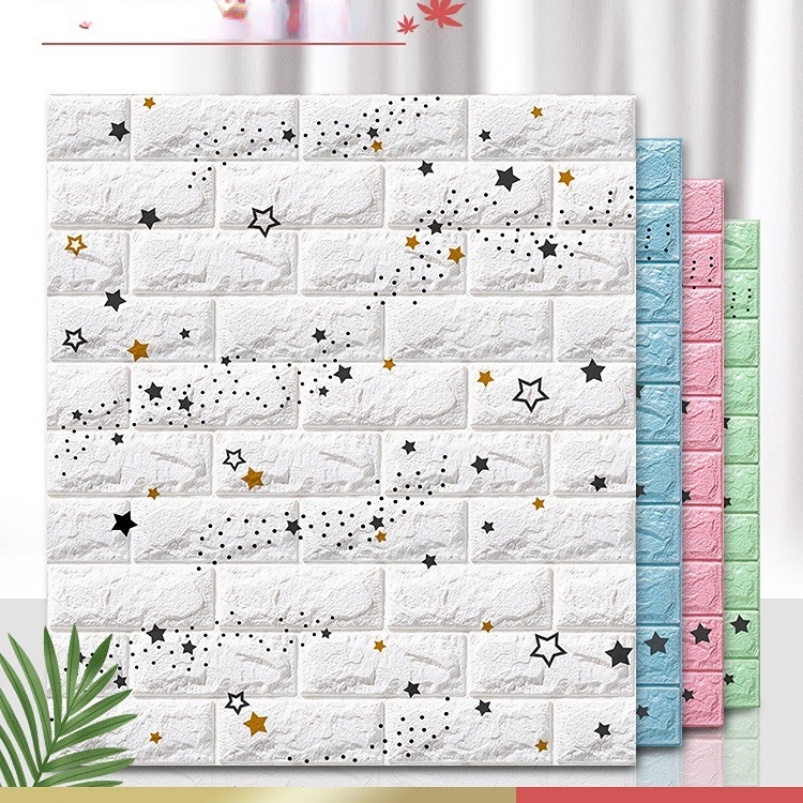 Brick Design Foam D Wall Paper Dinding Adhesive Diy Wall Stickers Pe