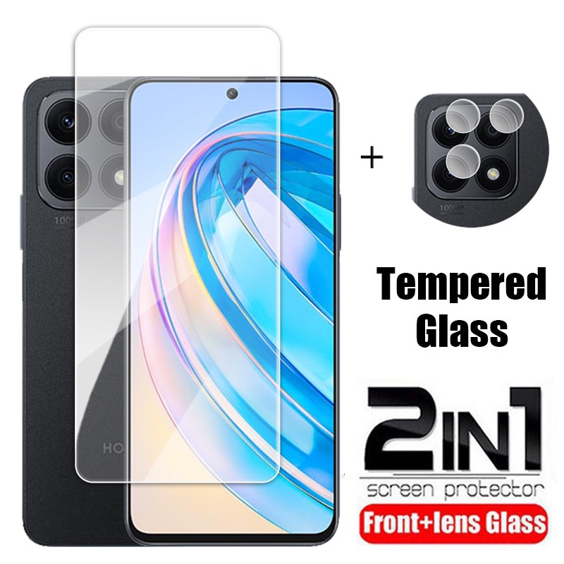 2in1 Full Curved Lite Screen Protector Tempered Glass For Honor X7a X8a