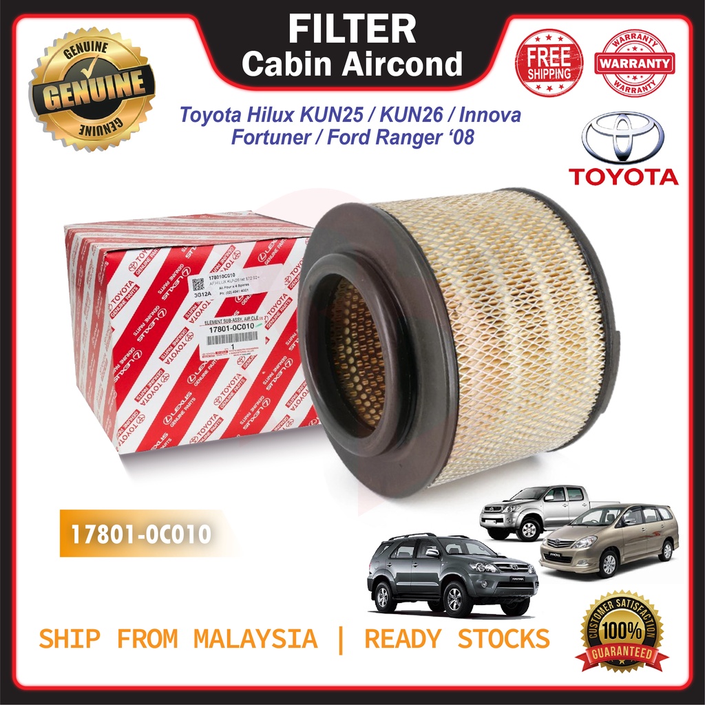 Original Toyota Element Air Filter Hilux Kun Kun Innova Fortuner