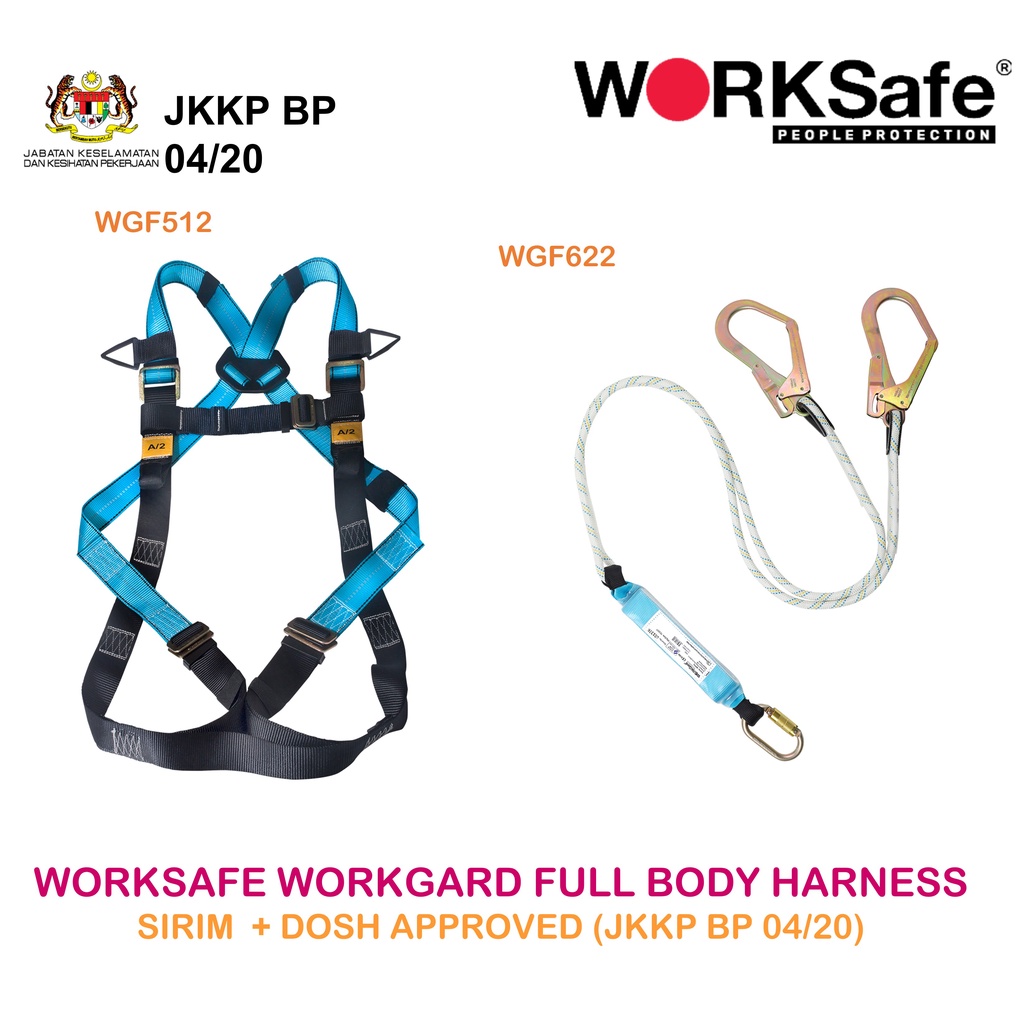 Worksafe Workguardy Full Body Harness With Dorsal And Front Anchorage