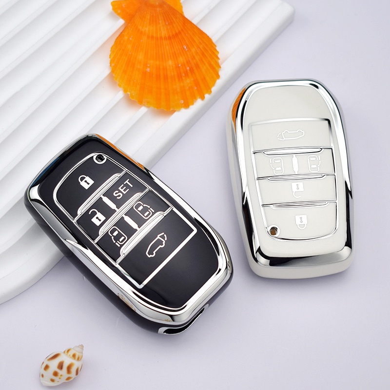 Buttons Tpu Car Key Cover Case Remote Shell Fob Holder For Toyota