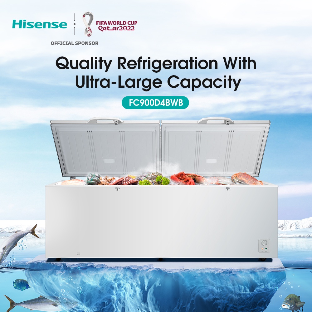 READY STOCK Hisense 780L 8 In 1 Chest Freezer With LED Light