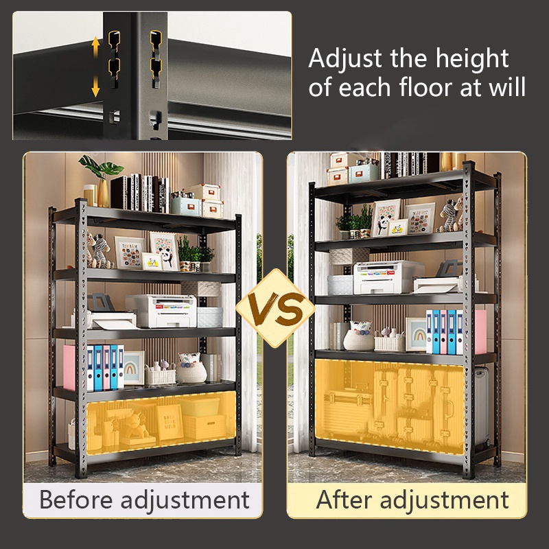 Tier Metal Adjustable Boltless Rack Warehouse Rak Dapur Rak Besi