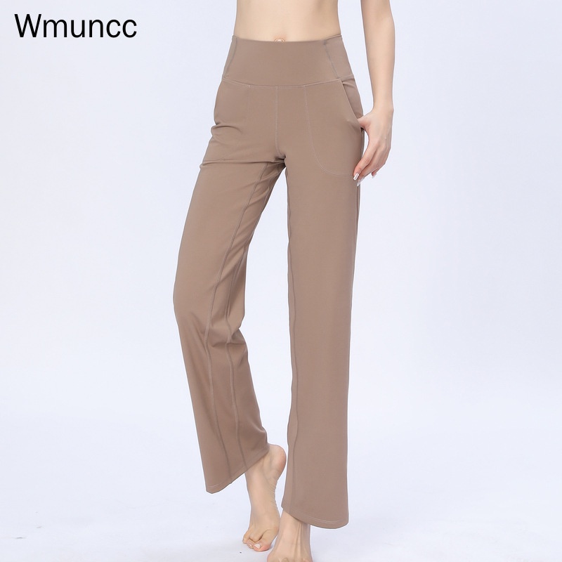 Wmuncc High Elasticity Waist Naked Breathable Yoga Fitness Trousers