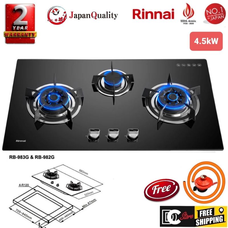 Rinnai Rb G Burner Flexi Hob Built In Gas Hob Glass Shopee Malaysia