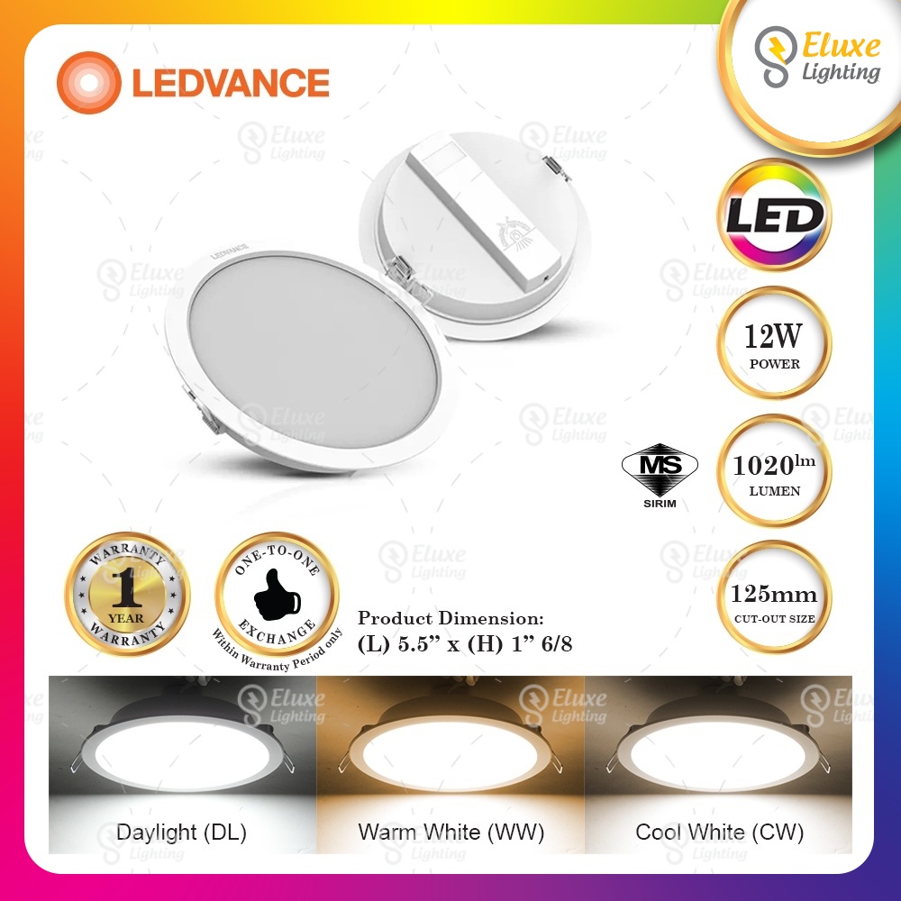 SIRIM NEW MODEL OSRAM LEDVANCE 12W 18W 24W 5 6 8 LED ECO G2