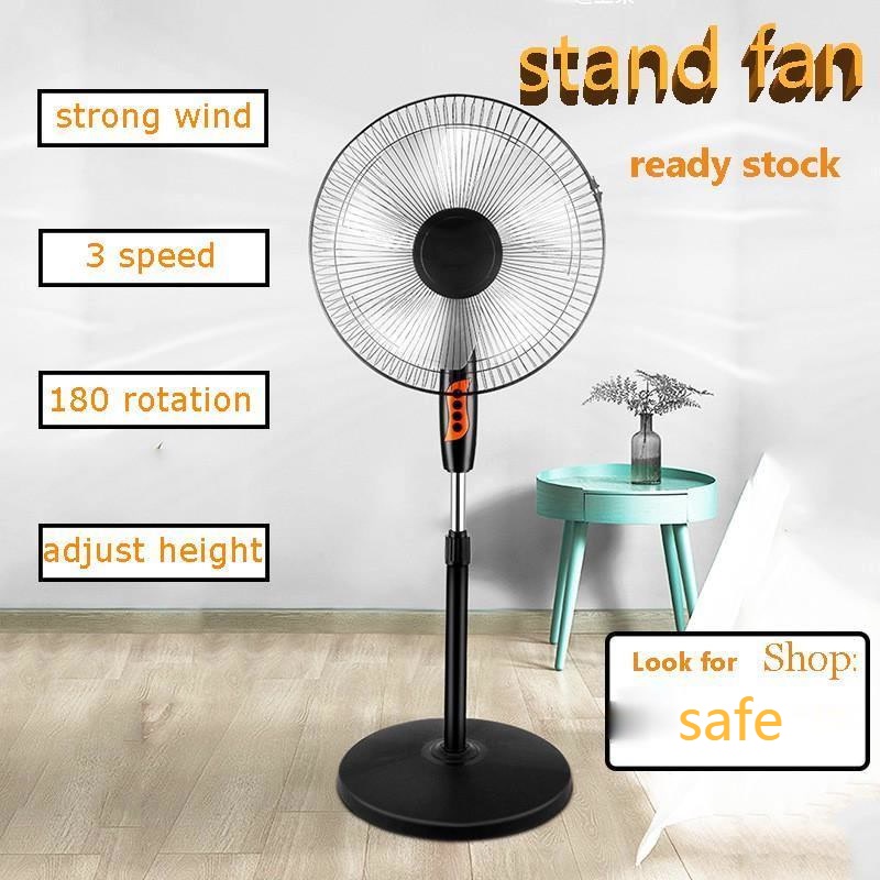 16 Inch Stand Fan Floor Fan Mode 5 Blades 3 Speed Kipas Ready Stock