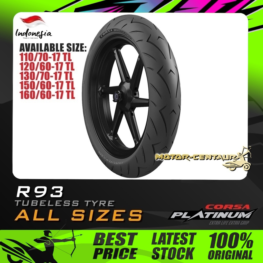 Tayar Motorsikal Corsa Platinum R Tubeless Tyre