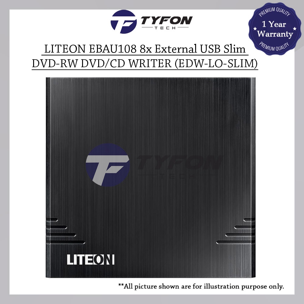 Liteon Ebau X External Usb Slim Dvd Rw Dvd Cd Writer Edw Lo Slim