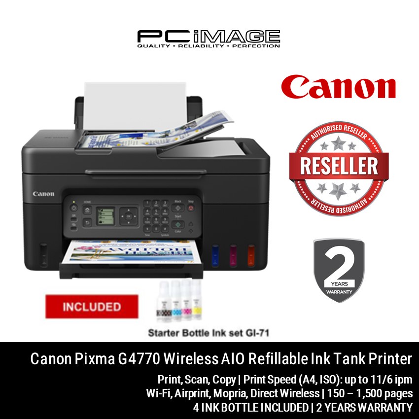 CANON Pixma G4770 Wireless All In One Refillable Ink Tank Printer