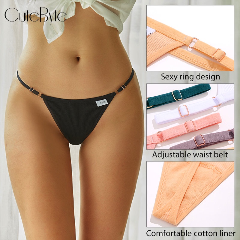 Cutebyte Pcs Set Women S Cotton Thongs Low Rise Bikini Panties Sexy T