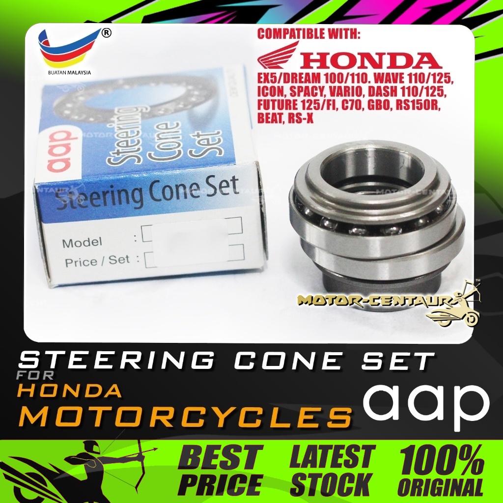 KON STERENG FORK AAP STEERING CONE SET HONDA EX5 DREAM WAVE ICON SPACY